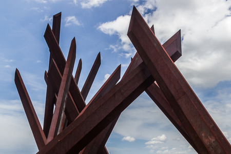 Seen overlooking Revolution Square, Santiago de Cuba - the site where Fidel Castro proclaimed the victory of the Cuban Revolution on 1 January 1959,のeditorial素材