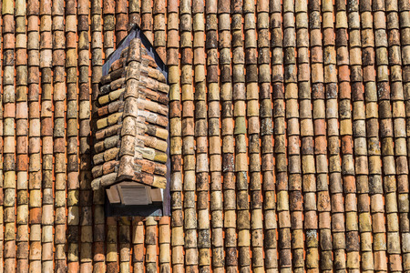 The pretty terracotta rooftops of DubrovnikÃ¢ï¿½ï¿½s old town known as the cityÃ¢ï¿½ï¿½s fifth facade.の写真素材