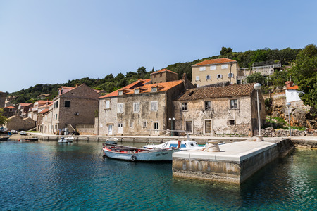 Sudurad is one of the main villages on the island of Sipan (located off the coast of Dubrovnik in the Adriatic Sea.)のeditorial素材