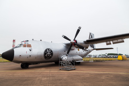 Silver coloured Transall C-160D from the German Air Force seen at the 2017 Royal International Air...
