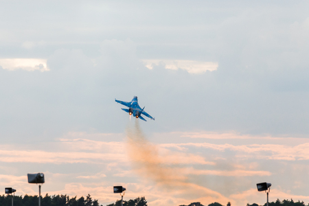 Su-27 Flanker from the Ukrainian Air Force seen at the 2017 Royal International Air Tattoo at Royal Air Force Fairford.のeditorial素材