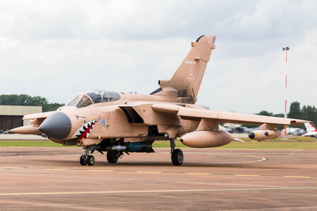 Tornado GR.4 from the Royal Air Force seen at the 2017 Royal International Air Tattoo at Royal Air Force Fairford in Gloucestershire - the largest military airshow in the world.のeditorial素材