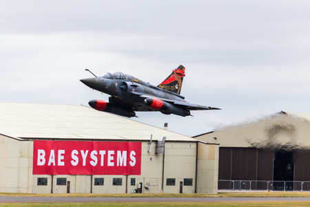 Mirage 2000D from the French Air Force (part of the new Couteau Delta team) seen at the 2017 Royal International Air Tattoo at Royal Air Force Fairford in Gloucestershire - the largest military airshow in the world.のeditorial素材