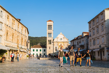 Hvar is the sunniest island in Croatia and has it's own little micro climate experiencing sunshine when when the mainland is cloudy.のeditorial素材
