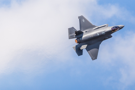 US Air Force F-35A Lightning II pictured at the 2018 Royal International Air Tattoo at RAF Fairford...