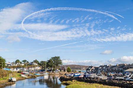 B1 bombers circling above Abersoch as they took part in a Quick Reaction Alert exercise with RAF Typhoon jets as they entered UK airspace in October 2021.のeditorial素材