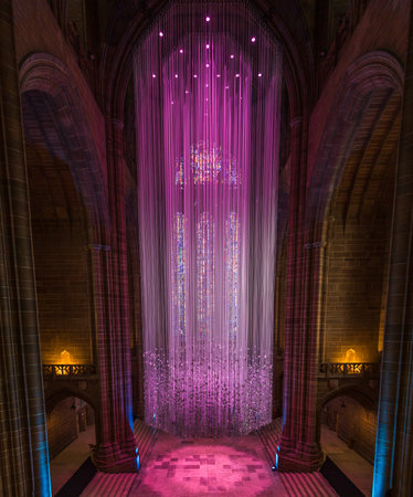Peace Doves art installation seen in the Anglican Cathedral in Liverpool in July 2021. ...