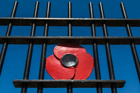 Looking up at the New Brighton War Memorial from the banks of the River Mersey near Liverpool...