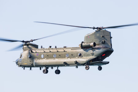 Chinook HC.4/6A displaying at Blackpool in Lancashire in August 2022.のeditorial素材