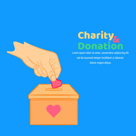 International Day of Charity, 5 September. donate conceptual illustration vector.のイラスト素材