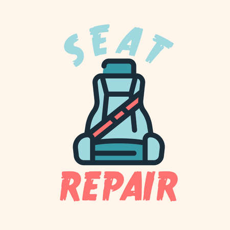 seat repair logo icon illustrationのイラスト素材