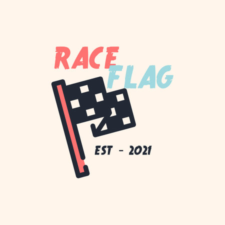 race flag logo illustration, automotive themeのイラスト素材