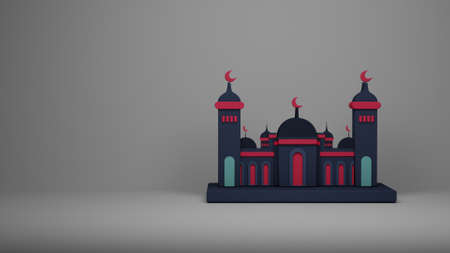 3D render of mosque. Perfect for  background, landing page, web, poster, etcの写真素材