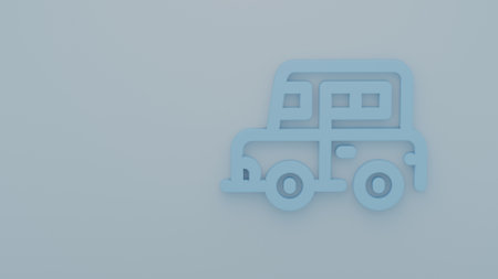 3D Render Car Icon for Backgroundの写真素材
