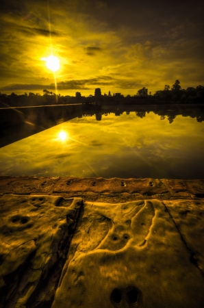 Angkor Wat at sunrise, cambodia, siem reapの写真素材