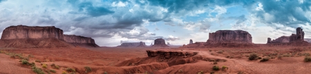 Monument Valley Panorama USA, Utah beautiful landscape, normally here stand a horse on the rock の写真素材