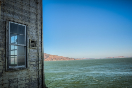 Alcatraz building with window HDR in San Francisco, USAの写真素材