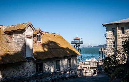 Alcatraz Island buildings in San Francisco, USAのeditorial素材