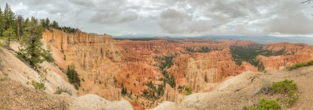 Canyon Bryce panorama panoramic view amphitheater west USA utah 2013の写真素材