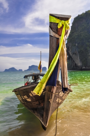 Longtail boat on a tropical island  Thailand, Asia.の写真素材