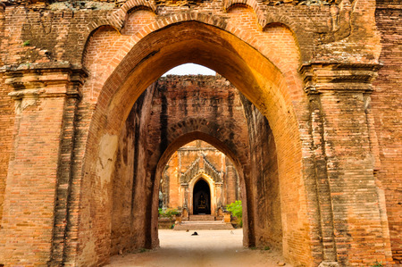ancient temple in Bagan after sunset , Myanmar Burmaの写真素材