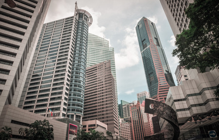 Singapore city skyline finacial districtのeditorial素材