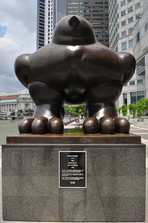 Singapore city skyline Marina Sands Bay on topのeditorial素材