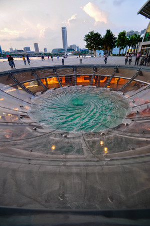 Singapore city skyline Marina Sands Bay on topのeditorial素材