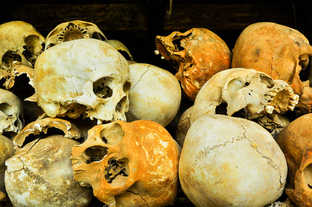 Skulls from the Killing Fields in Cambodia, this happened from around 1975 till 1979  Asiaのeditorial素材