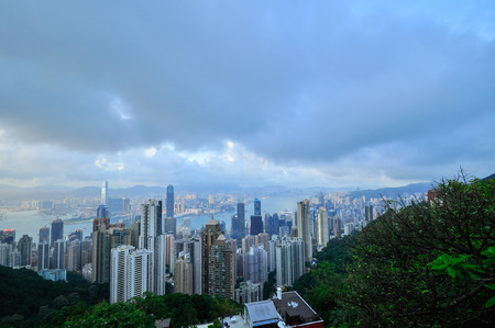 Hong Kong Island from Victoria Peak Park, Chinaのeditorial素材