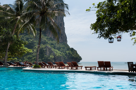 Railay beach in Krabi Thailand pefect vacation swimming poolのeditorial素材