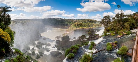 Scenic view of Iguazu waterfalls in Argentina, south americaの写真素材