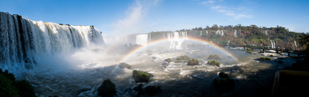 Iguacu (Iguazu) water falls on a border of Brazil and Argentinaの写真素材