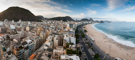 Aerial view of famous Copacabana Beach in Rio de Janeiro, Brazilの写真素材