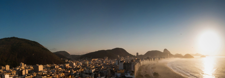 Aerial view of famous Copacabana Beach in Rio de Janeiro, Brazilの写真素材