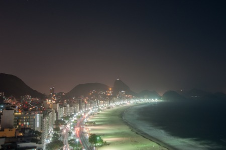 Aerial view of famous Copacabana Beach in Rio de Janeiro, Brazilの写真素材