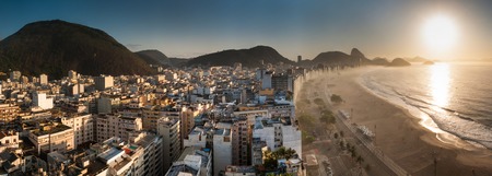 Aerial view of famous Copacabana Beach in Rio de Janeiro, Brazilの写真素材