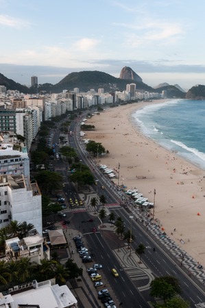 Aerial view of famous Copacabana Beach in Rio de Janeiro, Brazilの写真素材