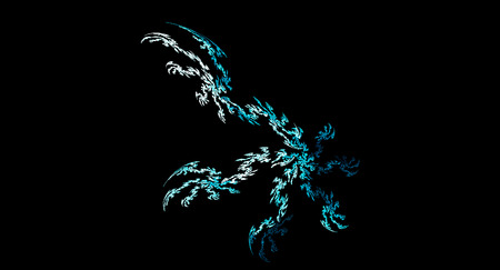 abstract Ice crystals illustration on black backgroundの写真素材