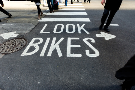 Look Bikes Sign Chicago Streetの写真素材