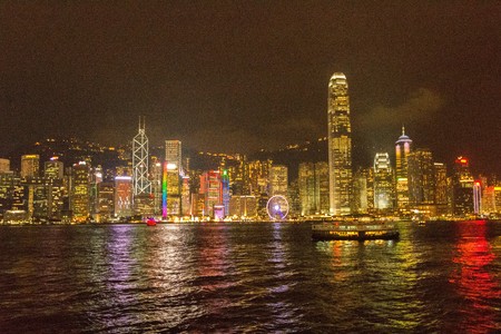 Hong Kong, China skyline panorama from across Victoria Habourの写真素材
