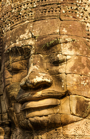 Prasat Bayon Khmer temple, Angkor Thom, Siem reap, Cambodiaの写真素材
