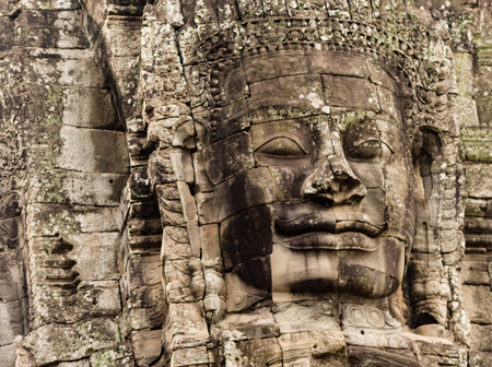 Prasat Bayon Khmer temple, Angkor Thom, Siem reap, Cambodiaの写真素材