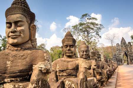 Angkor South Gate Wat temple, Siem Reap, Cambodia Hinduism Khmer culture buildingsの写真素材