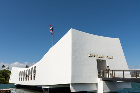 USS Arizona Memorial in Pearl Harbor, March 2 2016 Hawaii USA