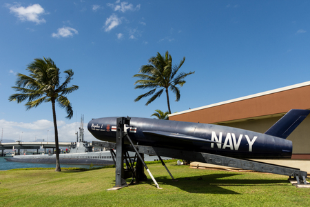 HAWAII - MARCH 2: Close up composition of the Navy's Regulus missile in Pearl Harbor Hawaii on March 2, 2016.の写真素材