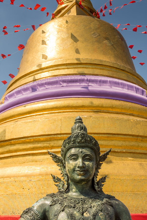 The Golden Mount at Wat Saket, Travel Landmark of Bangkok THAILANDの写真素材