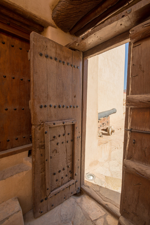 Door Nizwa, Oman panorama fort Arabian Peninsula. Nizwa was the capital of Oman proper and is located about 140 km from Muscat.のeditorial素材