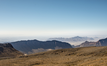 Omani Mountains at Jabal Akhdar in Al Hajar Mountains, Oman at sunset. This place is 2000 meters above sea level.の写真素材