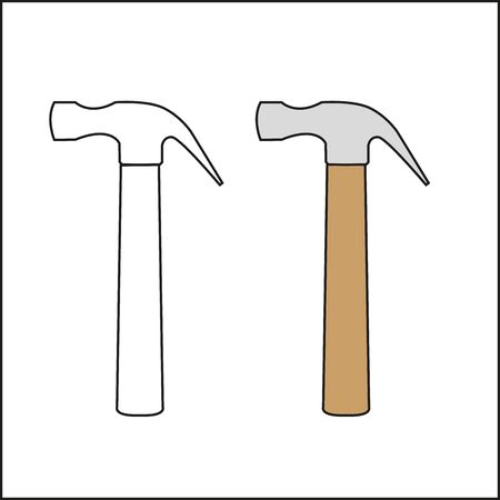 a illustration of hand tool equipment hammerのイラスト素材